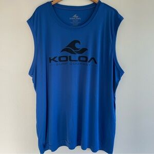 Koloa Wave Men's Athletic Sleeveless T-Shirt Royal Blue Size 3XL